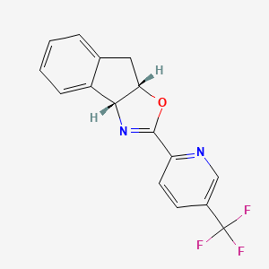 (3aR,8aS)-2-(5-(Trifluoromethyl)pyridin-2-yl)-3a,8a-dihydro-8H-indeno[1,2-d]oxazole chemical structure (CAS 2097333-76-9)