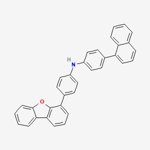 4-(Dibenzo[b,d]furan-4-yl)-N-(4-(naphthalen-1-yl)phenyl)aniline chemical structure (CAS 2097371-73-6)