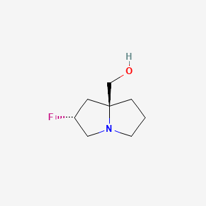 ((2R,7aS)-2-Fluorohexahydro-1H-pyrrolizin-7a-yl)methanol chemical structure (CAS 2097518-76-6)