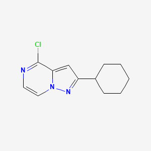 4-Chloro-2-cyclohexylpyrazolo[1,5-a]pyrazine chemical structure (CAS 2097975-99-8)