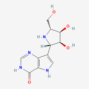 7-((2S,3S,4R,5R)-3,4-Dihydroxy-5-(hydroxymethyl)pyrrolidin-2-yl)-3,5-dihydro-4H-pyrrolo[3,2-d]pyrimidin-4-one chemical structure (CAS 209799-67-7)