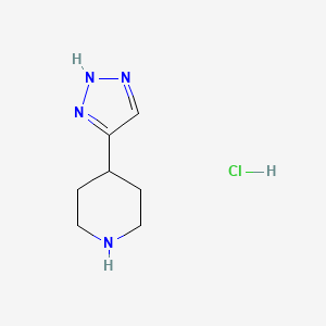 4-(1H-1,2,3-Triazol-4-yl)piperidine hydrochloride chemical structure (CAS 2098000-26-9)