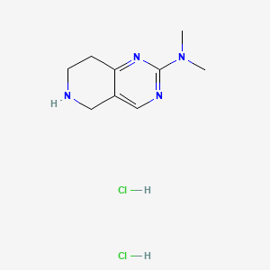 N,N-Dimethyl-5,6,7,8-tetrahydropyrido[4,3-d]pyrimidin-2-amine dihydrochloride chemical structure (CAS 2098031-71-9)
