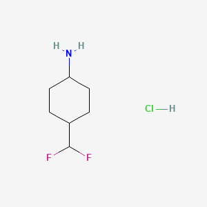 trans-4-(Difluoromethyl)cyclohexanamine hydrochloride chemical structure (CAS 2098033-30-6)