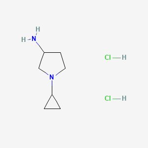1-Cyclopropylpyrrolidin-3-amine dihydrochloride chemical structure (CAS 2098058-41-2)