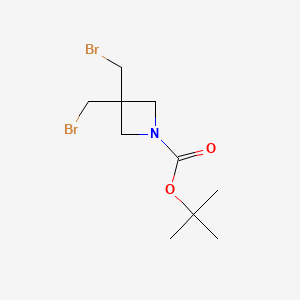 tert-Butyl 3,3-bis(bromomethyl)azetidine-1-carboxylate chemical structure (CAS 2098131-64-5)