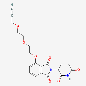 2-(2,6-Dioxopiperidin-3-yl)-4-(2-(2-(prop-2-yn-1-yloxy)ethoxy)ethoxy)isoindoline-1,3-dione chemical structure (CAS 2098487-52-4)