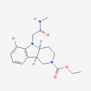 Ethyl (4aS,9bR)-6-bromo-5-(2-(methylamino)-2-oxoethyl)-1,3,4,4a,5,9b-hexahydro-2H-pyrido[4,3-b]indole-2-carboxylate chemical structure (CAS 2098497-32-4)