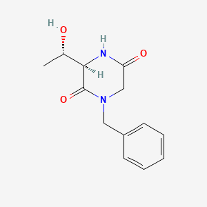 (R)-1-Benzyl-3-((S)-1-hydroxyethyl)piperazine-2,5-dione chemical structure (CAS 2098692-72-7)