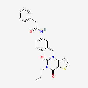 N-(3-((2,4-Dioxo-3-propyl-3,4-dihydrothieno[3,2-d]pyrimidin-1(2H)-yl)methyl)phenyl)-2-phenylacetamide chemical structure (CAS 2098776-03-3)