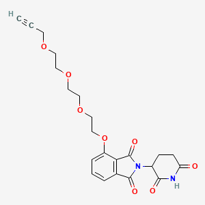 2-(2,6-Dioxopiperidin-3-yl)-4-(2-(2-(2-(prop-2-yn-1-yloxy)ethoxy)ethoxy)ethoxy)isoindoline-1,3-dione chemical structure (CAS 2098799-76-7)