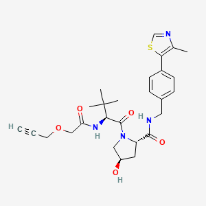 (2S,4R)-1-((S)-3,3-Dimethyl-2-(2-(prop-2-yn-1-yloxy)acetamido)butanoyl)-4-hydroxy-N-(4-(4-methylthiazol-5-yl)benzyl)pyrrolidine-2-carboxamide chemical structure (CAS 2098799-78-9)