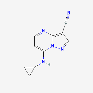 7-(Cyclopropylamino)pyrazolo[1,5-a]pyrimidine-3-carbonitrile chemical structure (CAS 2098888-29-8)