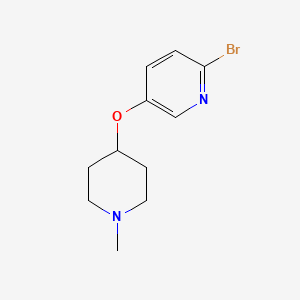 2-Bromo-5-((1-methylpiperidin-4-yl)oxy)pyridine chemical structure (CAS 2099128-80-8)