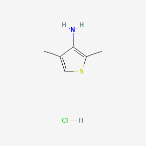 2,4-Dimethylthiophen-3-amine hydrochloride chemical structure (CAS 2099705-25-4)