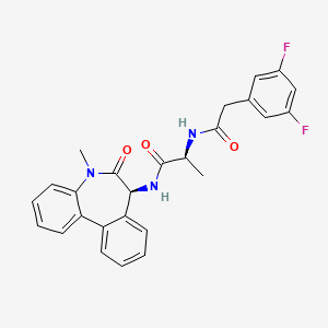 (S)-2-(2-(3,5-Difluorophenyl)acetamido)-N-((S)-5-methyl-6-oxo-6,7-dihydro-5H-dibenzo[b,d]azepin-7-yl)propanamide chemical structure (CAS 209984-56-5)