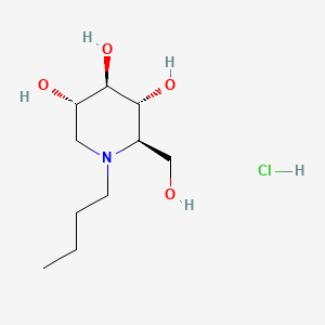 (2R,3R,4R,5S)-1-Butyl-2-(hydroxymethyl)piperidine-3,4,5-triol hydrochloride chemical structure (CAS 210110-90-0)
