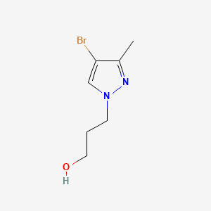 3-(4-Bromo-3-methyl-1H-pyrazol-1-yl)propan-1-ol chemical structure (CAS 2101199-32-8)