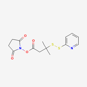 2,5-Dioxopyrrolidin-1-yl 3-methyl-3-(pyridin-2-yldisulfanyl)butanoate chemical structure (CAS 2101206-29-3)