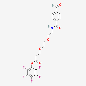 Perfluorophenyl 3-(2-(2-(4-formylbenzamido)ethoxy)ethoxy)propanoate chemical structure (CAS 2101206-60-2)