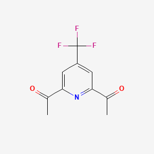 1,1'-(4-(Trifluoromethyl)pyridine-2,6-diyl)diethanone chemical structure (CAS 210155-51-4)
