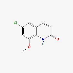 6-Chloro-8-methoxyquinolin-2(1H)-one chemical structure (CAS 2101658-59-5)