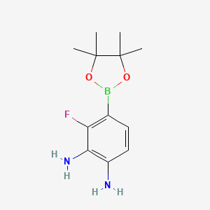 3-Fluoro-4-(4,4,5,5-tetramethyl-1,3,2-dioxaborolan-2-yl)benzene-1,2-diamine chemical structure (CAS 2101934-13-6)