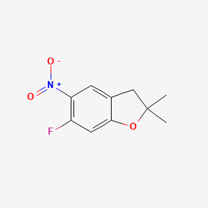 6-Fluoro-2,2-dimethyl-5-nitro-2,3-dihydrobenzofuran chemical structure (CAS 2102174-87-6)
