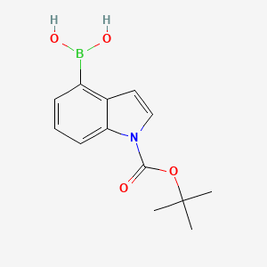 (1-(tert-Butoxycarbonyl)-1H-indol-4-yl)boronic acid chemical structure (CAS 2102451-30-7)
