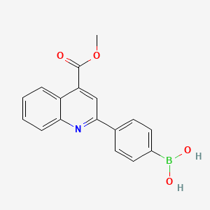 (4-(4-(Methoxycarbonyl)quinolin-2-yl)phenyl)boronic acid chemical structure (CAS 2102513-94-8)