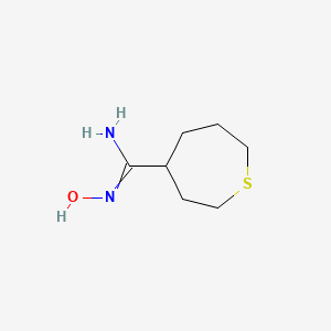 N-Hydroxythiepane-4-carboximidamide chemical structure (CAS 2102864-62-8)