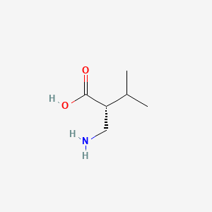 (R)-2-(Aminomethyl)-3-methylbutanoic acid chemical structure (CAS 210345-86-1)