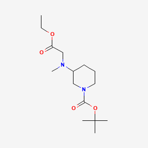 tert-Butyl 3-((2-ethoxy-2-oxoethyl)(methyl)amino)piperidine-1-carboxylate chemical structure (CAS 2104419-03-4)