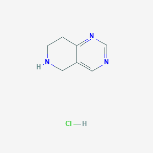 5,6,7,8-Tetrahydropyrido[4,3-d]pyrimidine hydrochloride chemical structure (CAS 210538-68-4)