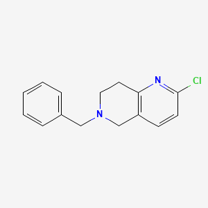 6-Benzyl-2-chloro-5,6,7,8-tetrahydro-1,6-naphthyridine chemical structure (CAS 210539-04-1)