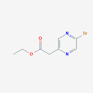 Ethyl 2-(5-bromopyrazin-2-yl)acetate chemical structure (CAS 2106364-36-5)