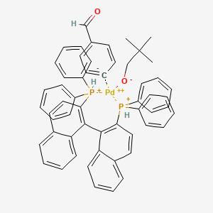 (2,2-Dimethyl-1-propanolato)(4-formylphenyl)[[1,1'-binaphthalene]-2,2'-diylbis[diphenylphosphine-κP]]palladium chemical structure (CAS 210693-55-3)