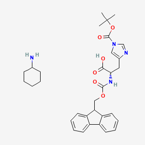 Cyclohexanamine Na-(((9H-fluoren-9-yl)methoxy)carbonyl)-Nt-(tert-butoxycarbonyl)-L-histidinate chemical structure (CAS 210820-99-8)