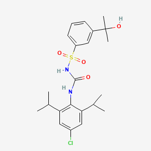 N-((4-Chloro-2,6-diisopropylphenyl)carbamoyl)-3-(2-hydroxypropan-2-yl)benzenesulfonamide chemical structure (CAS 210825-31-3)