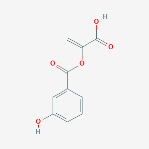 2-((3-Hydroxybenzoyl)oxy)acrylic acid chemical structure (CAS 2108497-01-2)