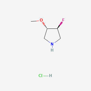 rel-(3S,4S)-3-Fluoro-4-methoxypyrrolidine hydrochloride chemical structure (CAS 2108511-81-3)