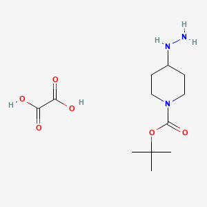 tert-Butyl 4-hydrazinylpiperidine-1-carboxylate oxalate chemical structure (CAS 2108550-78-1)