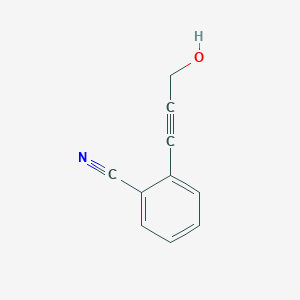 2-(3-Hydroxyprop-1-yn-1-yl)benzonitrile chemical structure (CAS 210884-99-4)