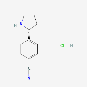 (R)-4-(Pyrrolidin-2-yl)benzonitrile hydrochloride chemical structure (CAS 2109404-02-4)