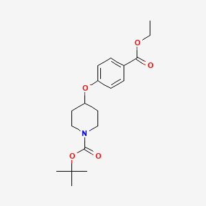 tert-Butyl 4-(4-(ethoxycarbonyl)phenoxy)piperidine-1-carboxylate chemical structure (CAS 210962-44-0)