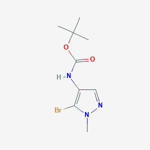 tert-Butyl (5-bromo-1-methyl-1H-pyrazol-4-yl)carbamate chemical structure (CAS 2109725-25-7)