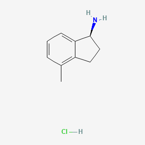 (S)-4-Methyl-2,3-dihydro-1H-inden-1-amine hydrochloride chemical structure (CAS 2109874-04-4)