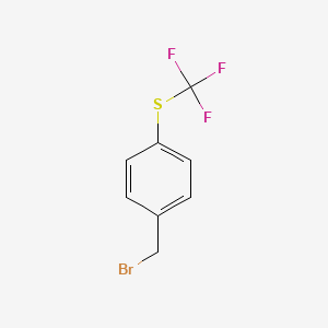 (4-(Bromomethyl)phenyl)(trifluoromethyl)sulfane chemical structure (CAS 21101-63-3)
