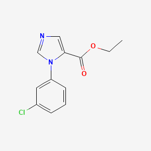 Ethyl 1-(3-chlorophenyl)-1H-imidazole-5-carboxylate chemical structure (CAS 2110819-17-3)
