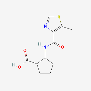 2-(5-Methylthiazole-4-carboxamido)cyclopentane-1-carboxylic acid chemical structure (CAS 2111038-75-4)